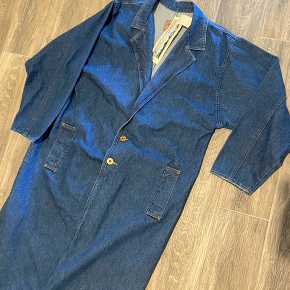 Vintage 1991 Sierra West Denim Maxi Jacket Oversized Medium NWT 🌿 - Picture 2 of 7